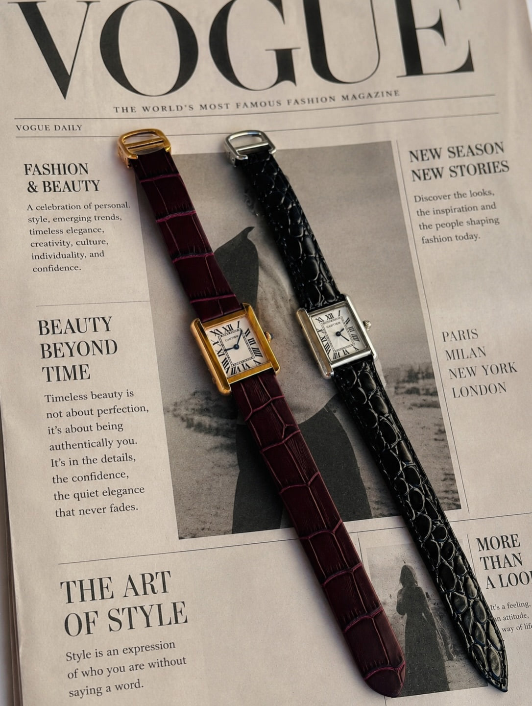 2 Cartiers watch (Black n Dark)