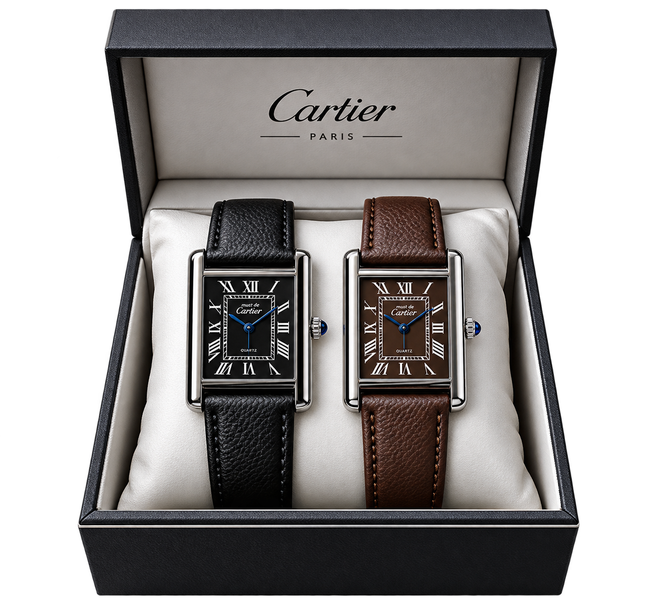 2 Cartiers watch (Black n Dark)